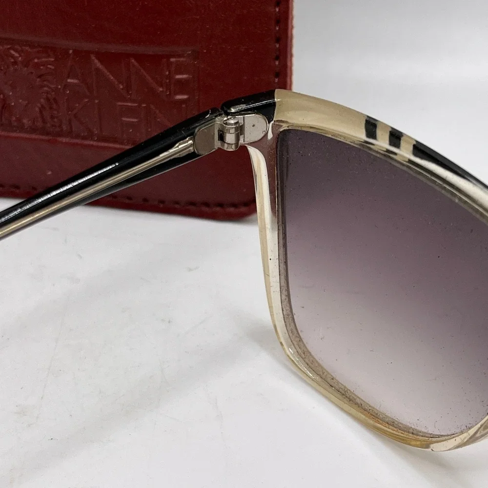 Anne Klein Sunglasses Women OS Black‎ Pre-Owned Vintage Oversized Gradient